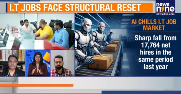 India’s IT Hiring Collapse: Top 5 Firms Add Just 17 Jobs as AI Reshapes Sector